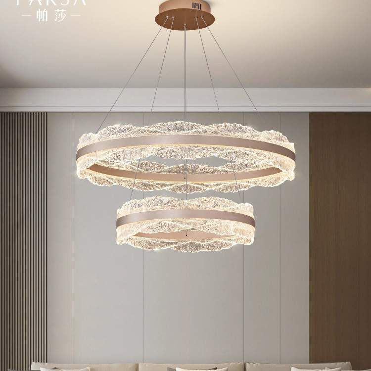 树脂2024新款现代轻奢客厅吊灯LED智能房间灯创意高级感大厅吊灯