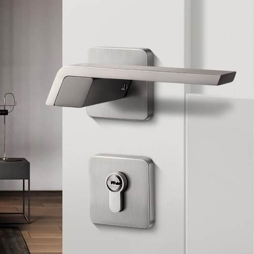 烁盾现代简约门锁室内卧室房门锁静音磁吸木门锁家用金色分体门锁