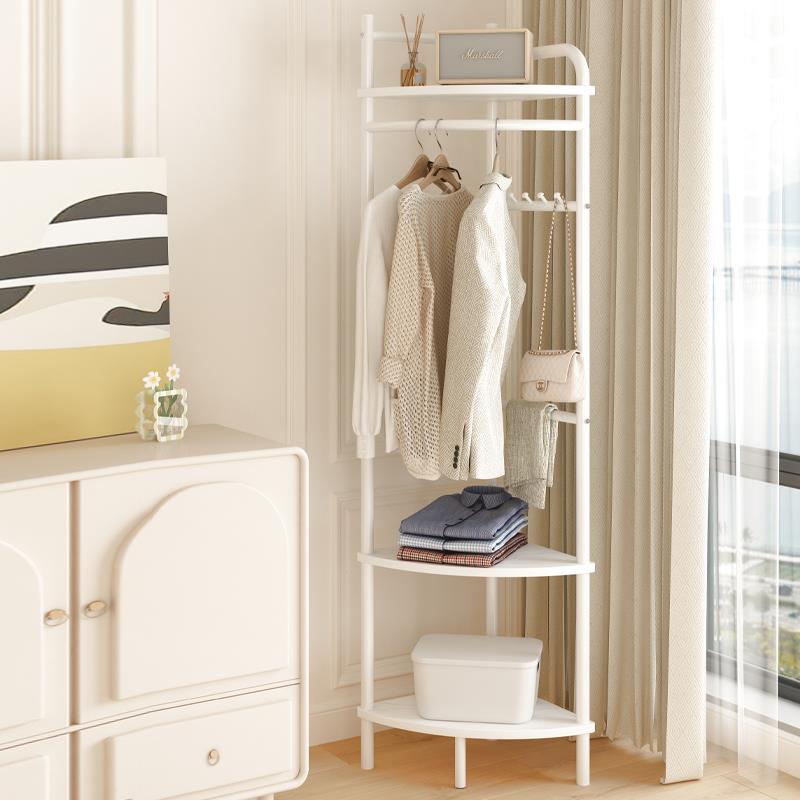 转角衣帽架落地卧室床边晚上放衣服秋冬室内简易立式小挂衣架