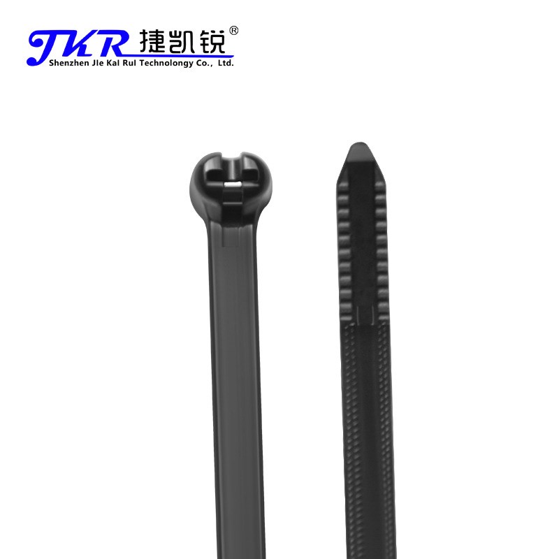 金属扣扎带不锈钢嵌片扎带黑色尼龙钢扣扎带100根一包不锈钢扎带