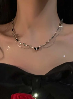 韩国个性镶钻拼接项链 时尚isn气质锁骨链小众甜酷风项饰