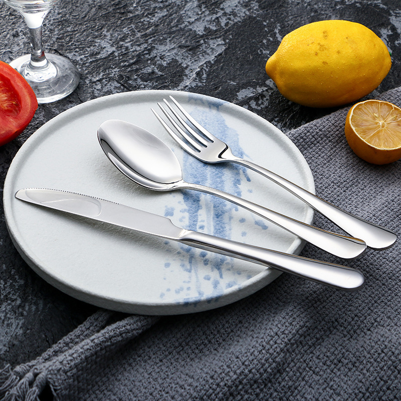 磁不锈钢刀叉勺牛排刀套装西餐餐具高档筷子勺子咖啡勺长冰勺