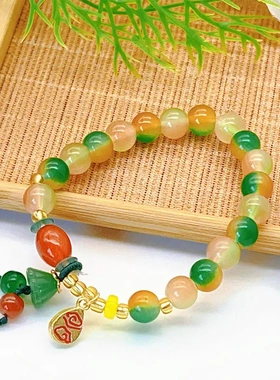 玉如意莲蓬手链高级感好事连连手饰手串古风小清新串珠首饰