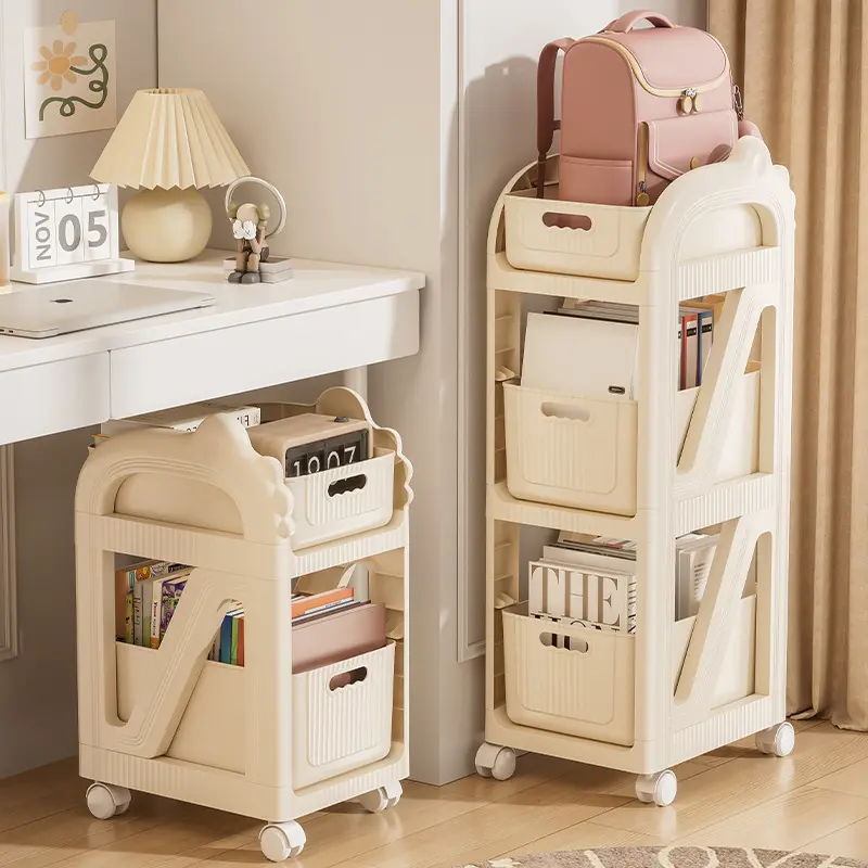 书包置物架书架可移动小推车家用多层桌下收纳桌边可