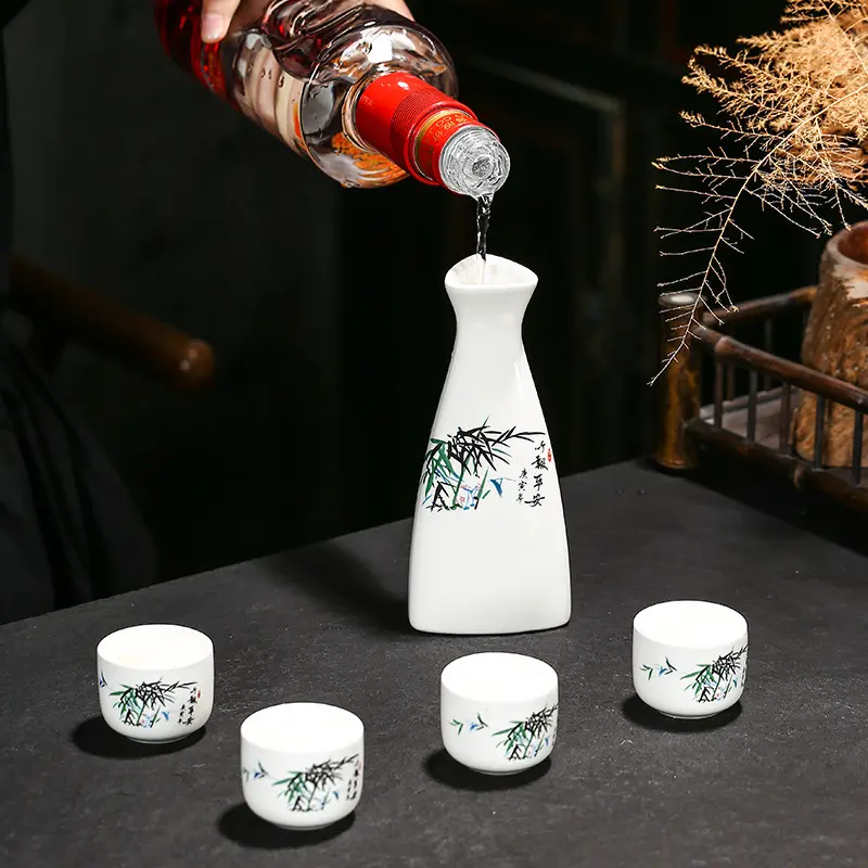 日式复古一壶四杯陶瓷酒具杯清酒杯分酒器套装酒厂礼品加logo
