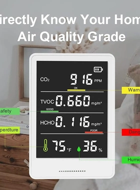 5合1pm2.5红外传感器二氧化碳检测仪甲醛检测t检测仪温湿度o2