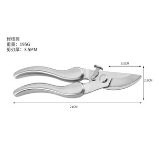 园艺剪刀304不锈钢修枝剪树枝剪刀果枝剪家用修花剪园林工具花剪