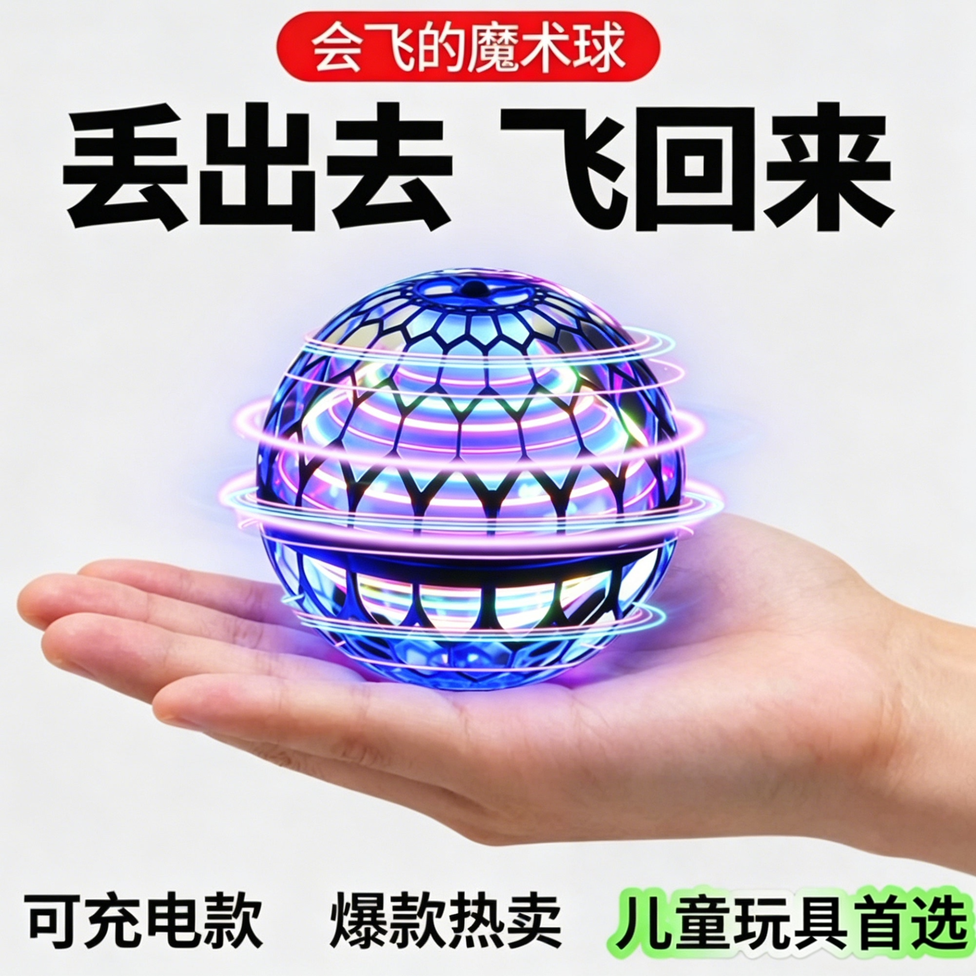 智能感应飞行球回旋飞球悬浮魔术ufo飞碟黑科技6男女孩儿童玩具