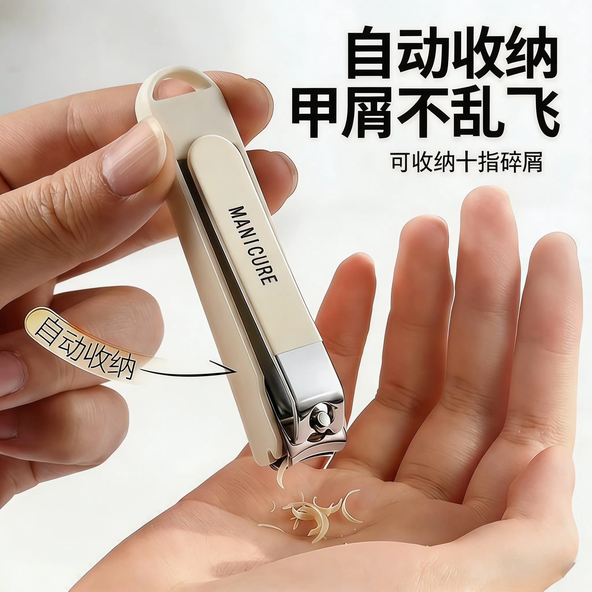 防飞溅大号平口指甲钳便携家用