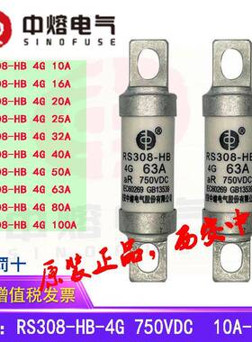 中熔电气汽车直流熔断器保险丝保险管RS308-HB-4G 3A80A DC750V