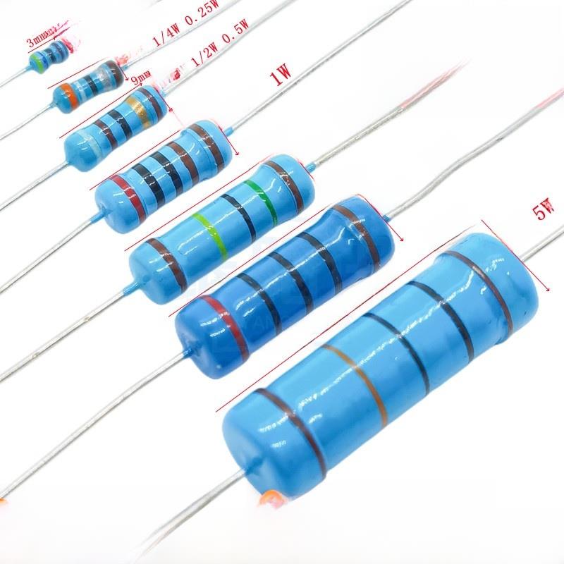 0.5W 1W 2W 3W 5W 插件金属膜电阻100K 150 200 300 470 680 910K