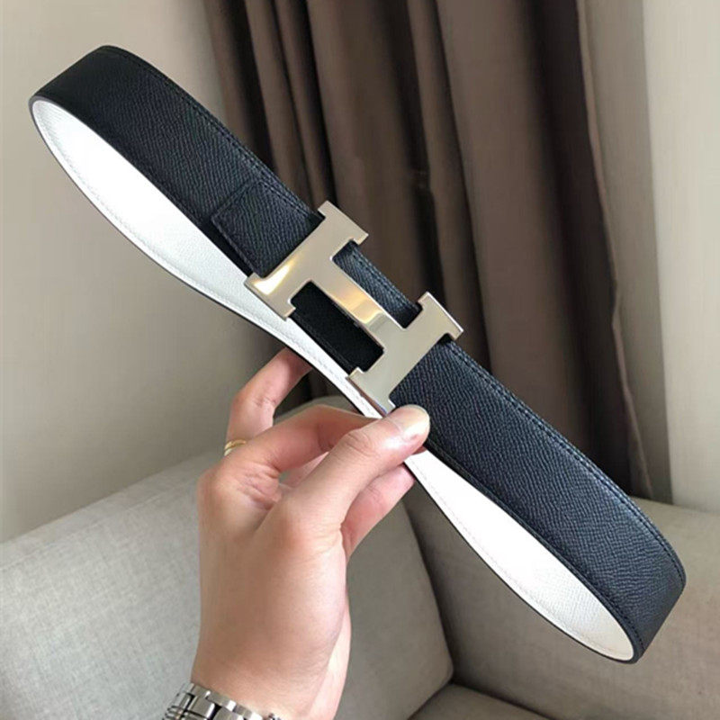 高端男士皮带真皮商务休闲工字铜扣腰带奢侈品潮流青年双面用裤带