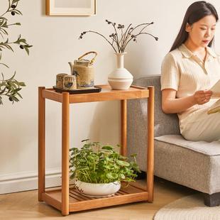 可移动沙发边几实木侧边柜带轮子小推车小茶几迷你茶桌角几小桌子