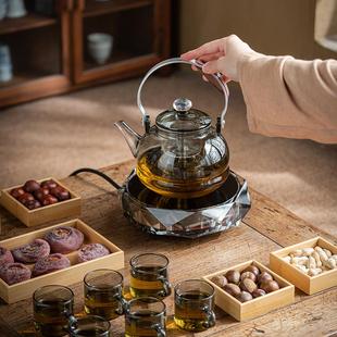 功夫泡茶壶 围炉煮茶水晶电陶炉电炉煮茶炉家用办公玻璃壶茶具套装