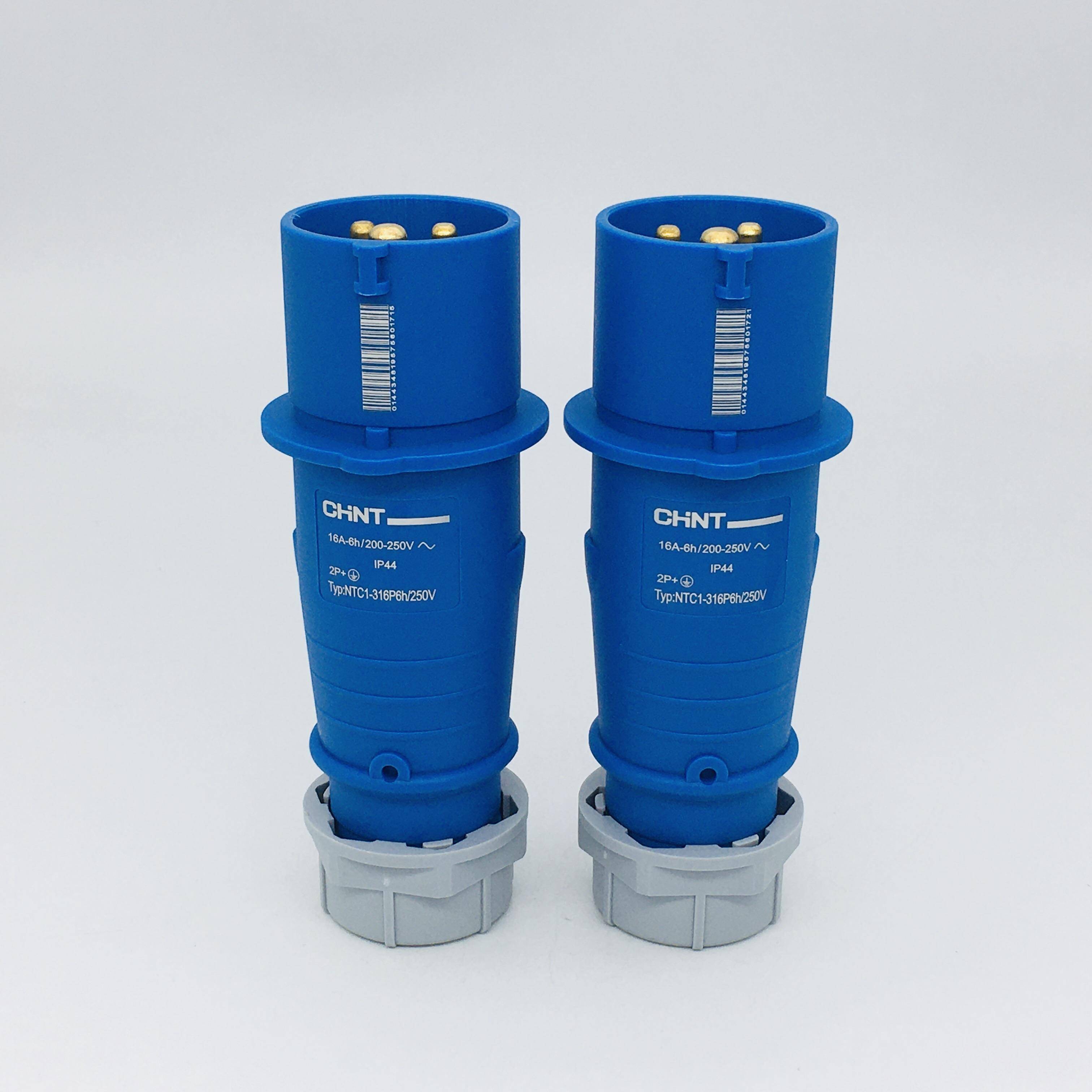 正泰 NTC1-316P6h/250V航空防爆工业插头IP44防水 工业插头3芯16A
