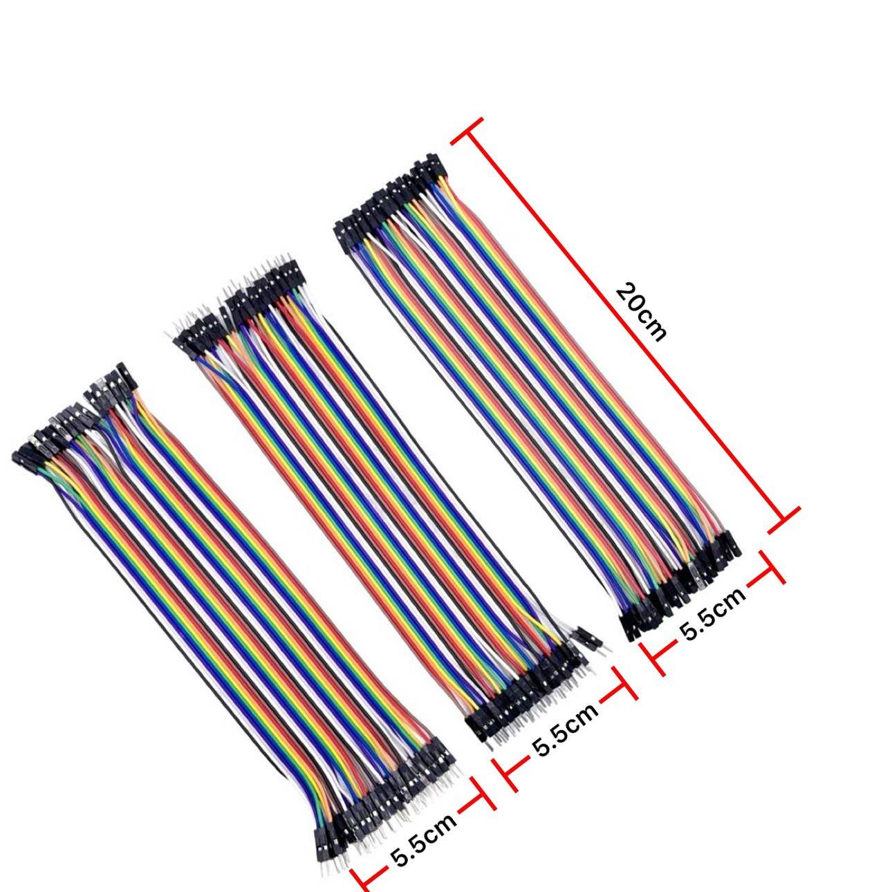 40P杜邦线彩色排线连接线10/21/30/40cm母对母 公对母 公对公铜线