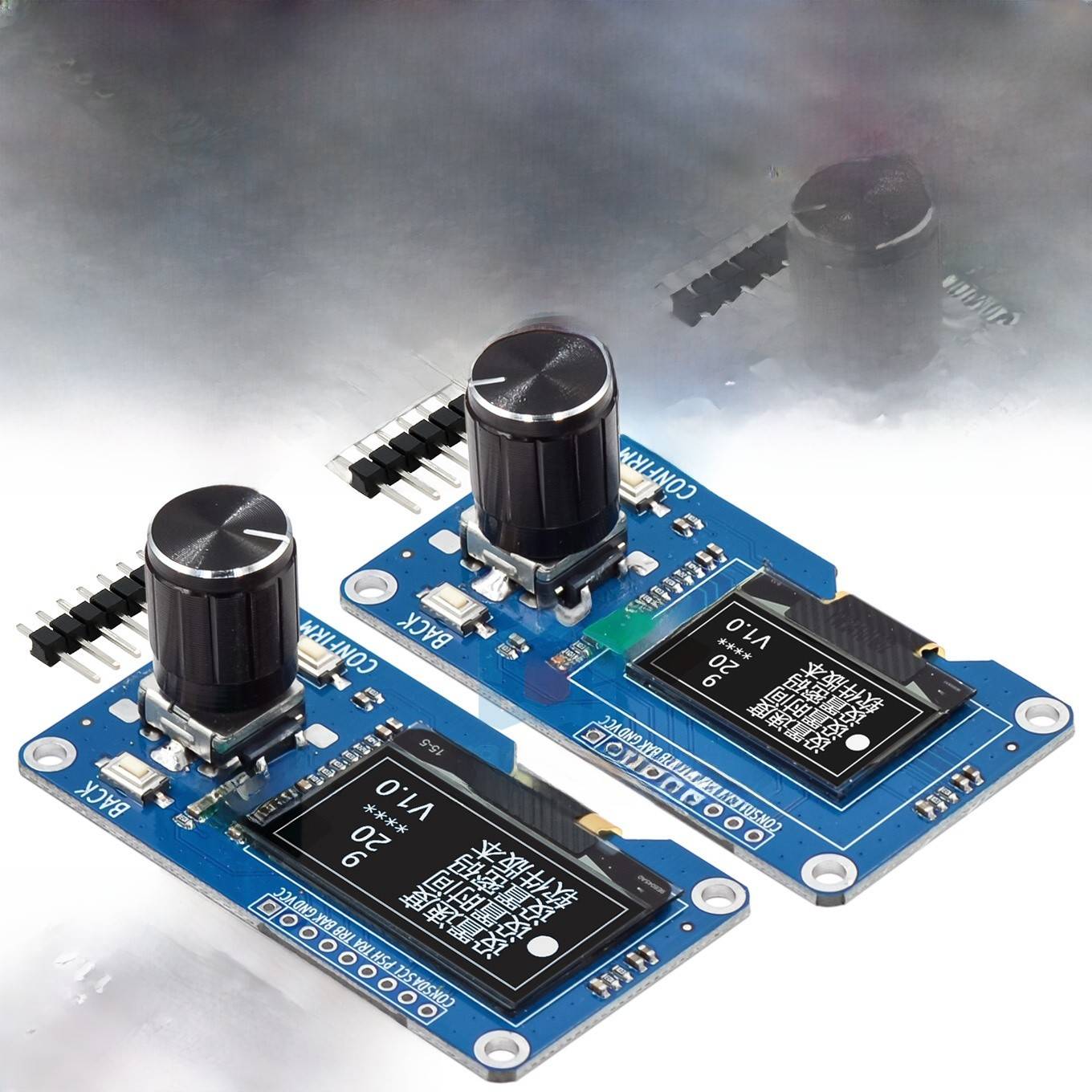 1.3寸0.96寸OLED显示屏加EC11旋转编码器组合模块IIC接口