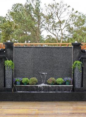 客厅庭院石头水幕墙景观假山流水喷泉装饰景观造景墙影壁墙大摆件