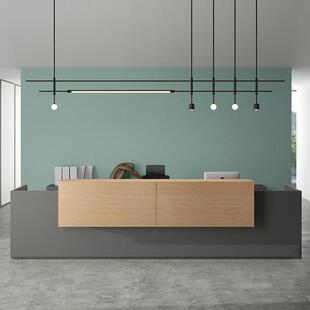工程灯具简约创意前台接待区售楼部会所酒店吧台办公超长长条吊灯