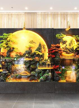 水幕墙流水墙隔断喷泉摆件客厅户外别墅庭院假山酒店景观鱼缸大堂