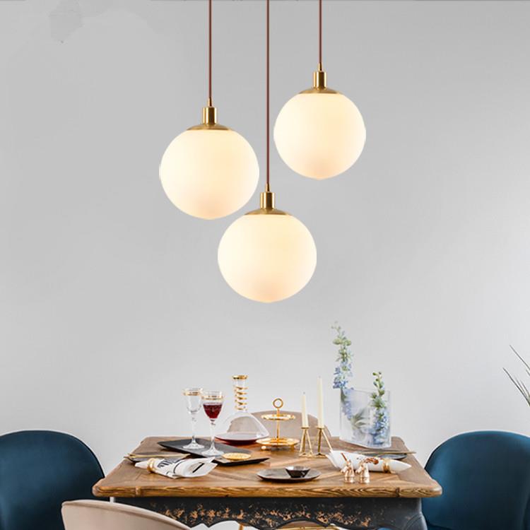 北欧球形玻璃简约单头小吊灯餐厅店铺商用奶茶店服装店吧台灯饰