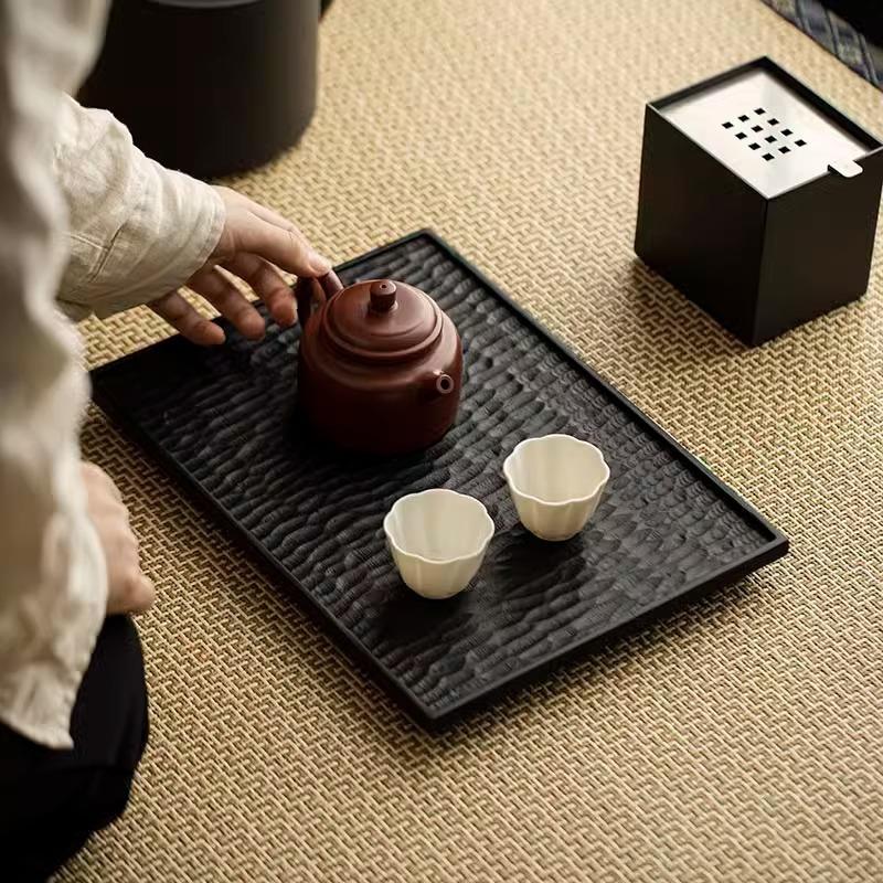 新款碳化香樟木壶承日式侘寂风原木茶盘干泡台茶托盘茶具配件