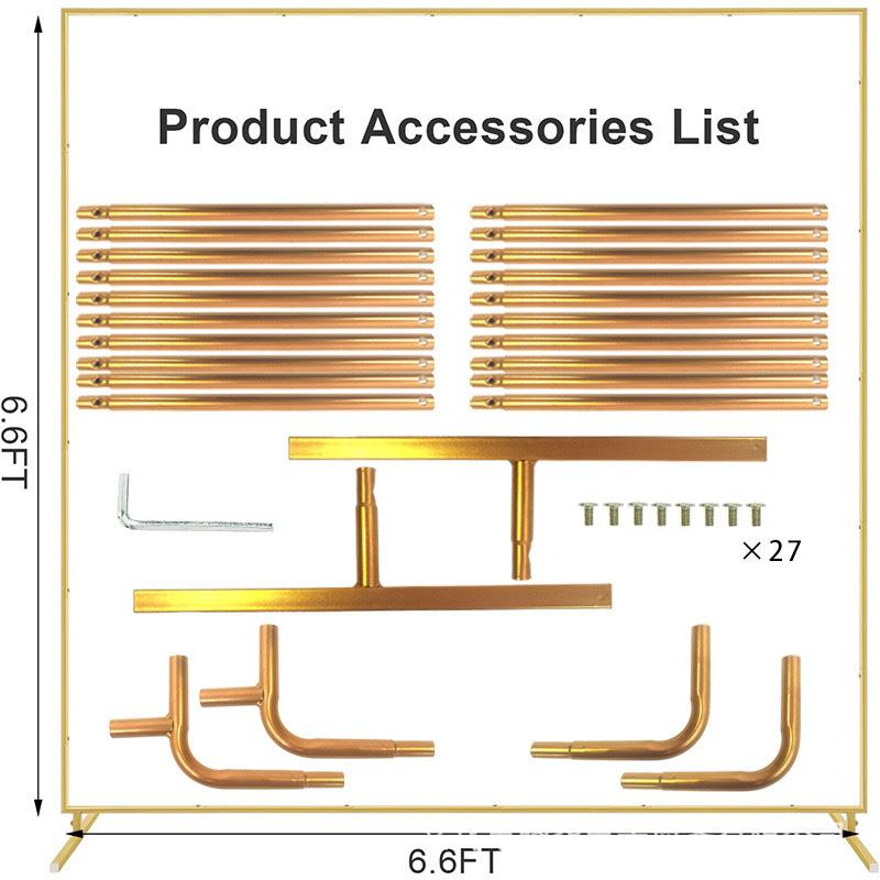 婚庆道具铁艺拱门支架舞台背景装饰花架婚礼拱门金色方形拱门铁架