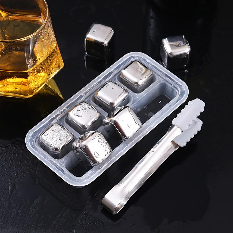304不锈钢金属冰块 家用酒吧威士忌啤酒红酒速冻冰粒冰酒石套装