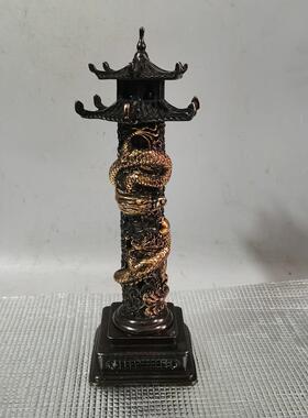 铜手工六合塔盘龙熏炉浮雕加高新款宝塔立式线香炉