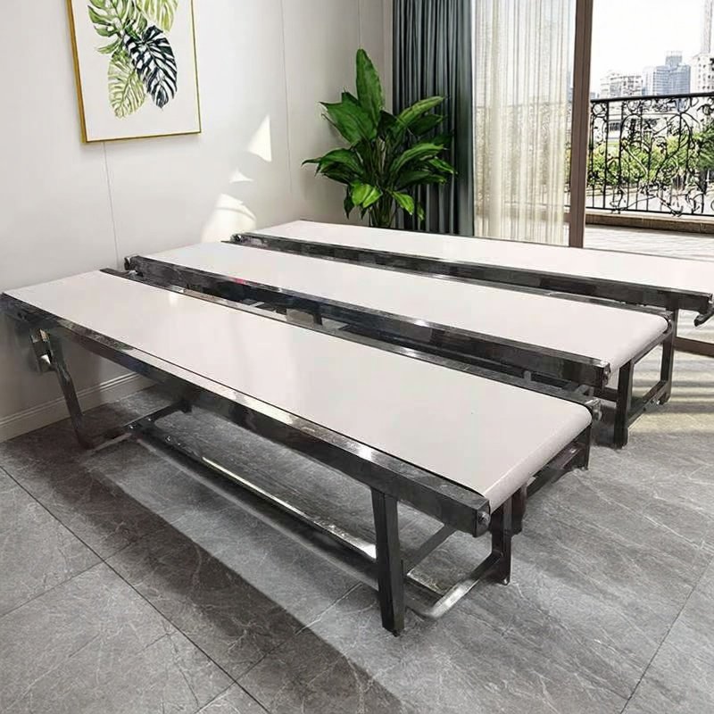 304不锈钢流水线输送机PU食品级车间多功能传送带裙边爬坡提升机