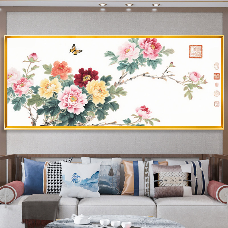 牡丹花十字绣2025新款线绣部分绣自己手工刺绣客厅高级感挂画国风