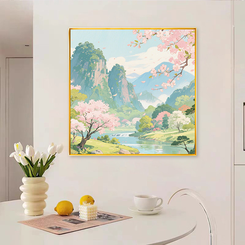 山水风景十字绣手工DIY小件新人初学者简单线绣客厅玄关现代简约,居家布艺,十字绣套件,淘宝优惠券,粉丝福利购,淘宝优惠卷