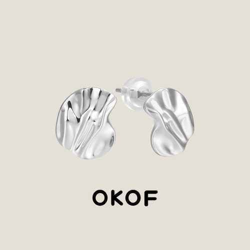 OKOF纯银耳钉女小众设计感耳饰