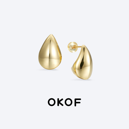 OKOF纯银耳钉女老钱风耳环耳饰品