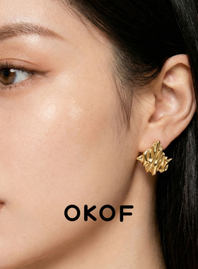 OKOF烈焰925银耳钉女纯银小众设计感老钱风轻奢秋冬2025新款耳环