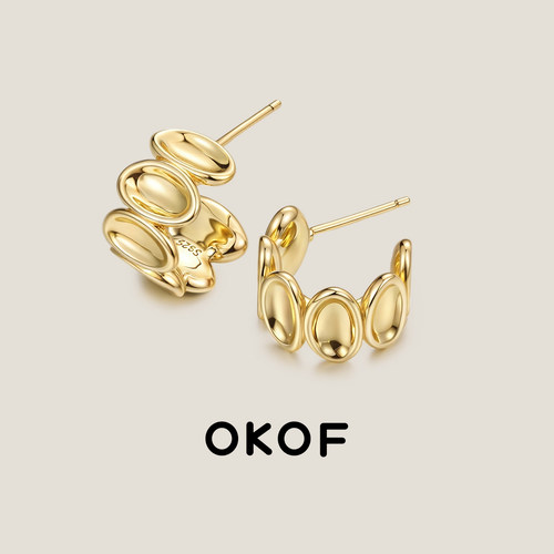OKOF2025秋冬新款纯银耳钉设计感