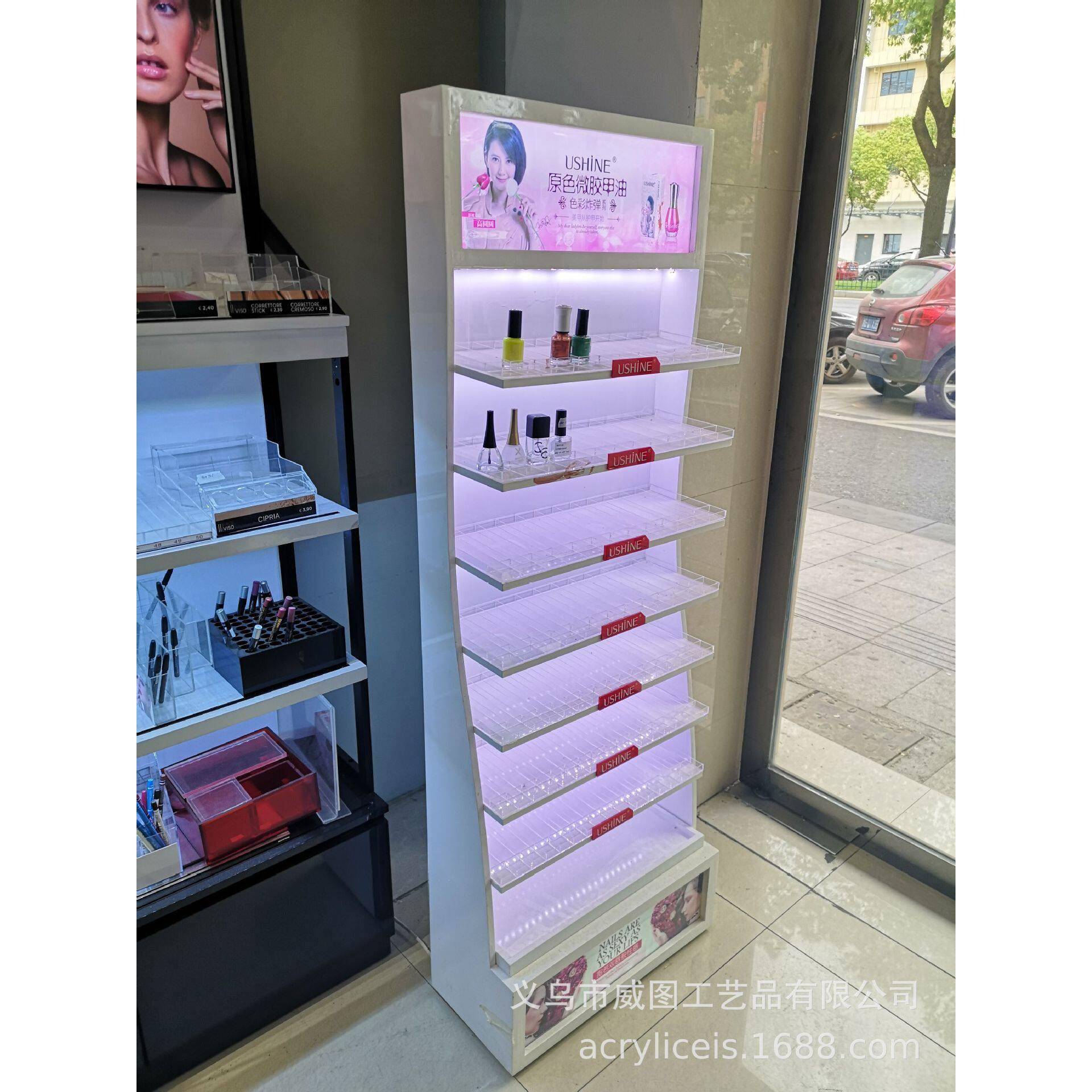指甲油架带灯 亚克力架子 美甲产品