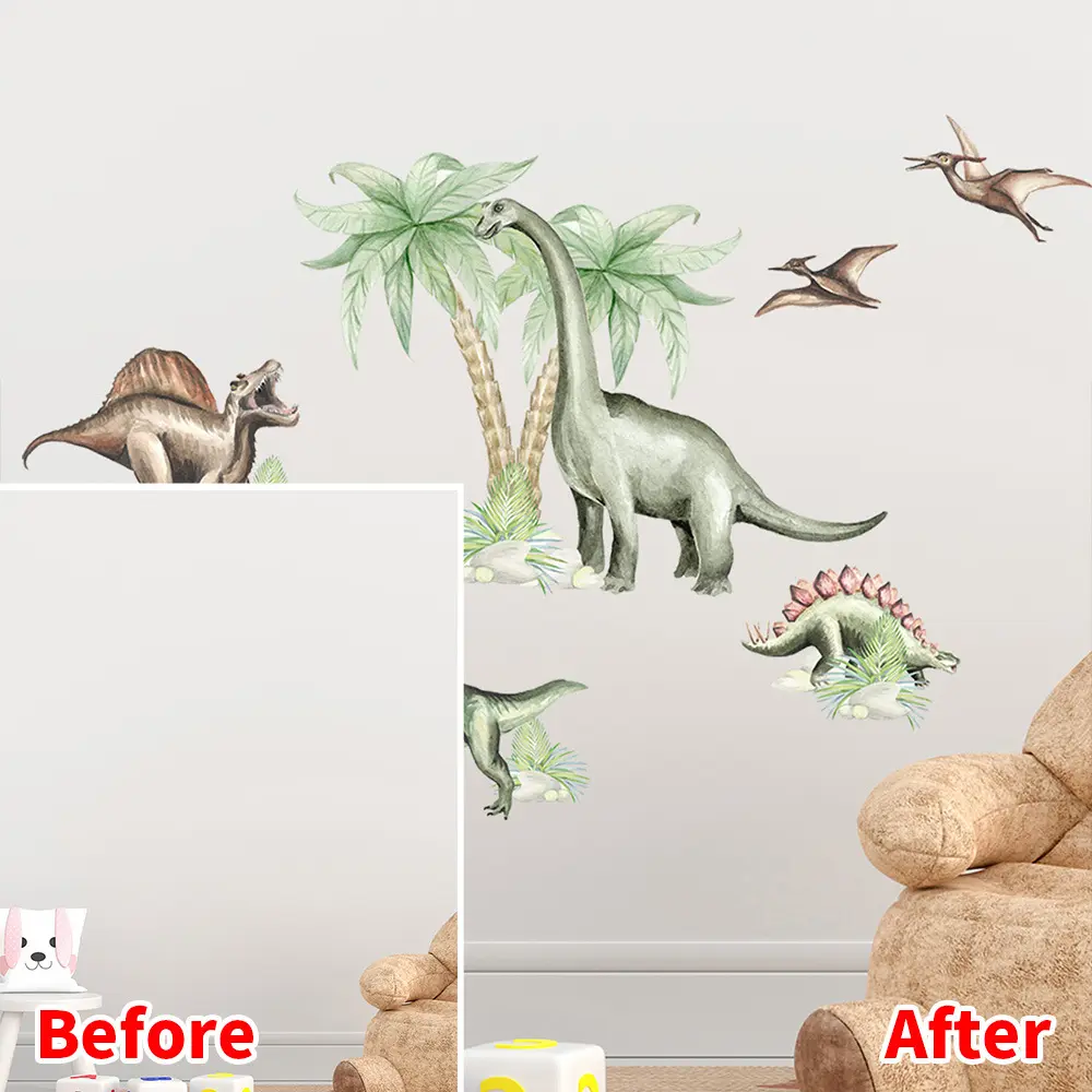 尚易sp-s0290卡通恐龙墙贴可移除幼儿园背景墙装饰墙贴纸