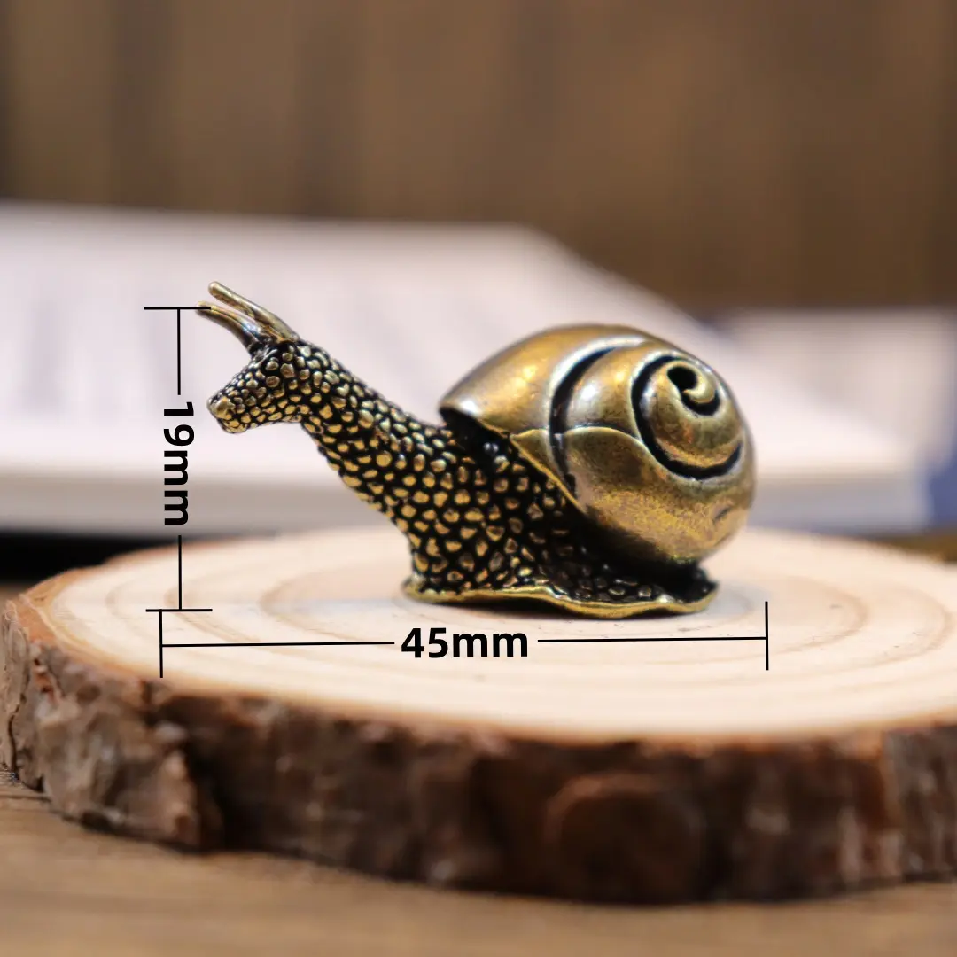 实心纯黄铜蜗牛古铜茶宠工艺品手把玩件居家装饰办公室桌面小摆件
