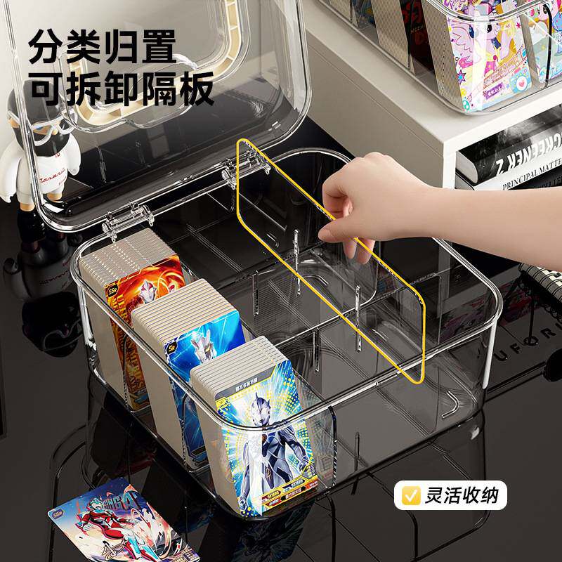 头绳收纳盒透明带盖防尘大容量多功能桌面分格儿童发卡发饰整理盒