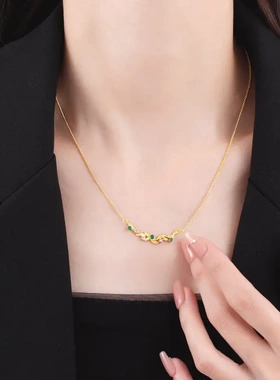 新款河畔柳叶项链女精致百搭轻奢风锁骨链小众设计感甜美风颈链