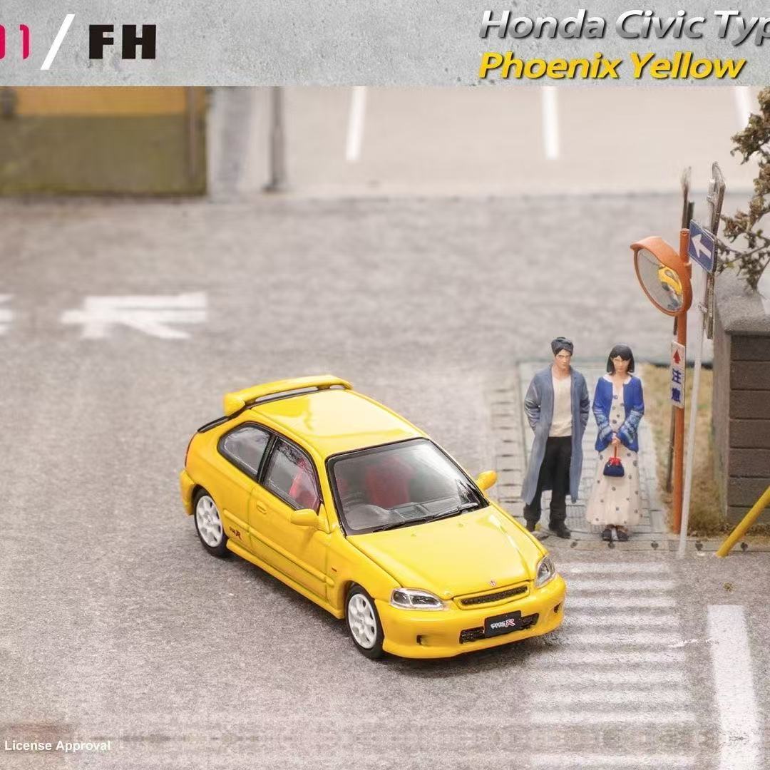 【现货】Model1xFH 1:64 Civic Type R EK9本田思域合金汽车模型