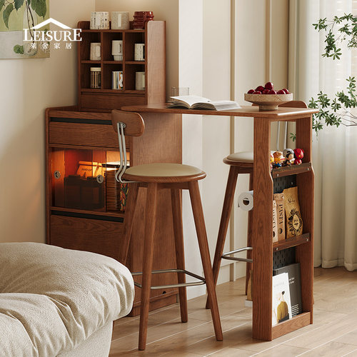 莱舍实木吧台桌家用隔断伸缩桌