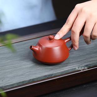 纯全手工柱础壶 宜兴紫砂壶 大红袍球孔小容量石瓢壶家用泡茶壶具