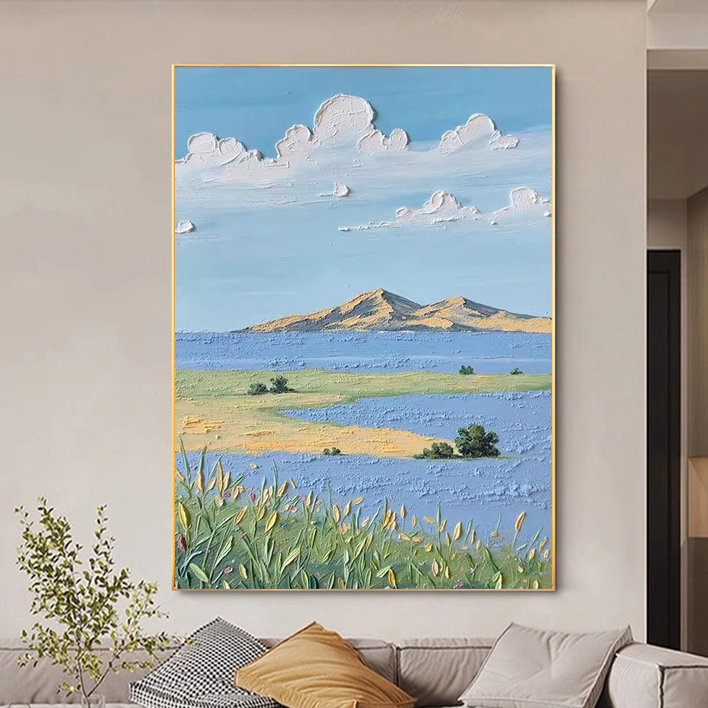 可班艺术手绘油画北欧治愈风景画