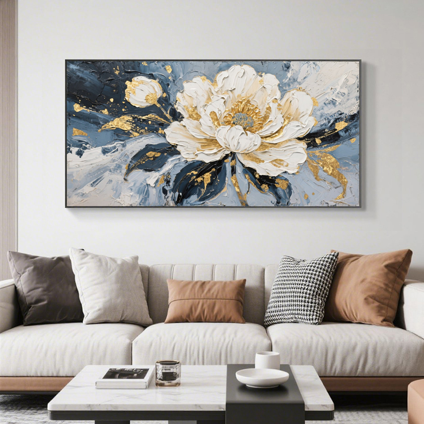 纯手绘油画牡丹花富贵花开立体花卉画客厅餐厅装饰画卧室艺术挂画图片
