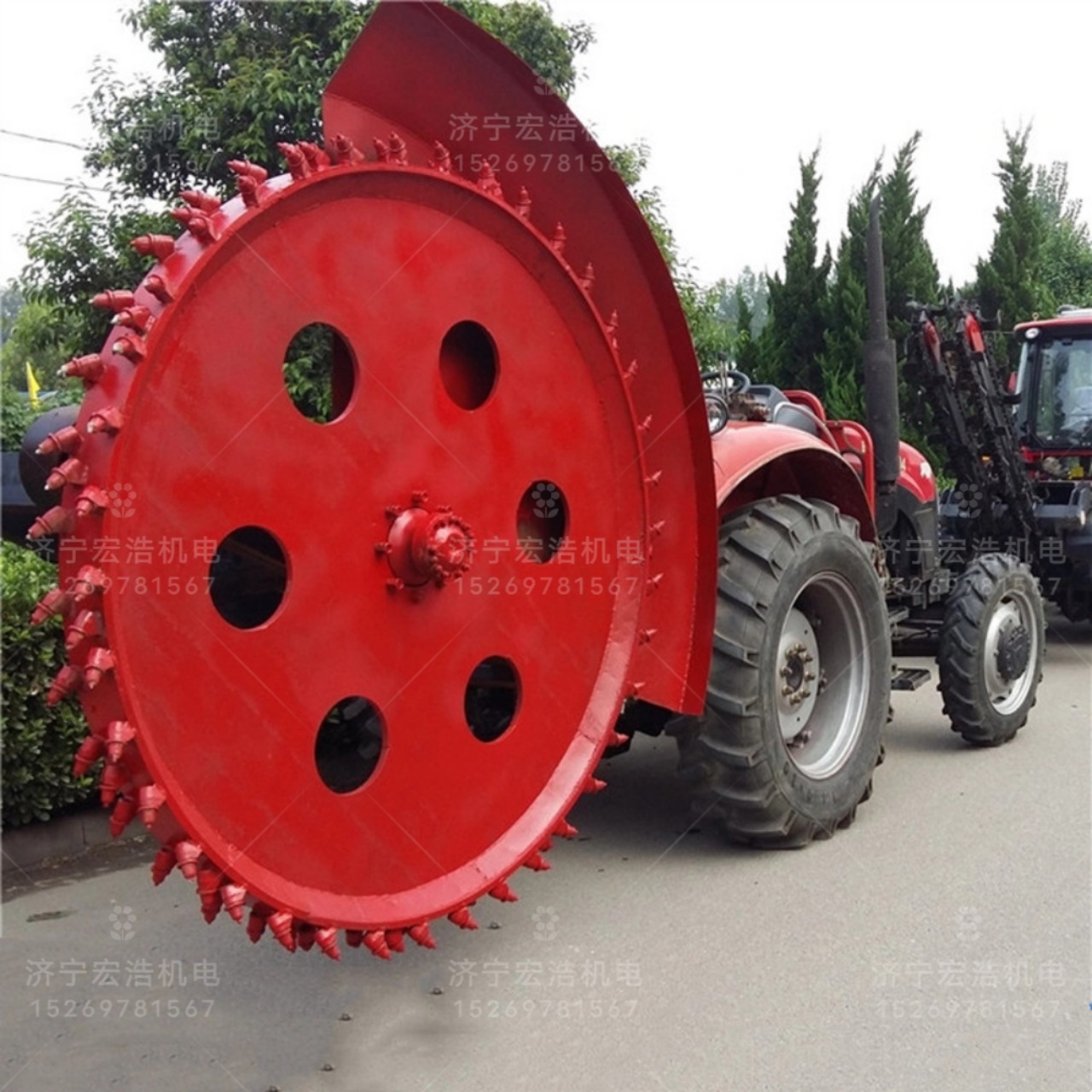开槽埋管圆盘挖沟器路政工程盘式微耕机厂家定制50公分开沟机