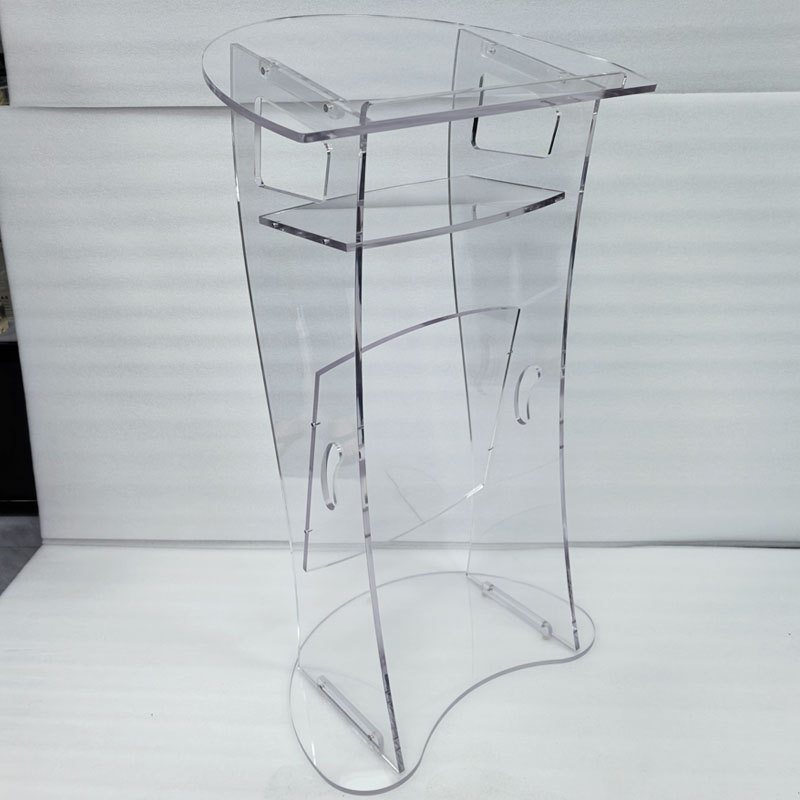 定制教堂心形亚克力演讲台有机玻璃水晶透明晚会发言台司仪台