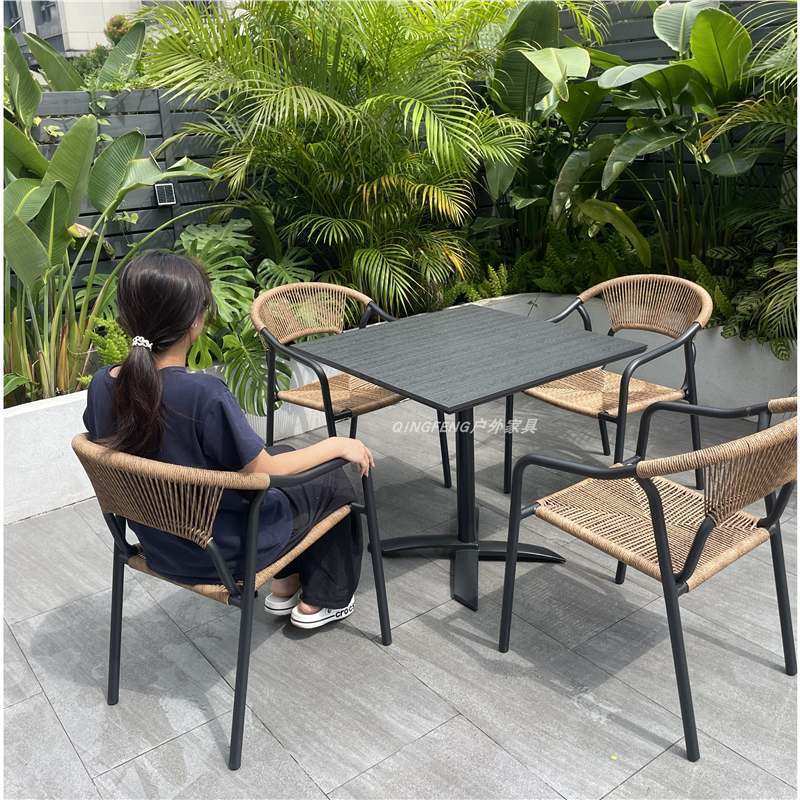 北欧户外藤编桌椅折叠圆桌方桌室外庭院别墅露天花园藤椅防水防晒,住宅家具,阳台椅,淘宝优惠券,粉丝福利购,淘宝优惠卷