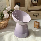 酷彩高脚斜口宠物粮碗陶瓷大口径护颈放黑下巴增高中大小型猫犬狗